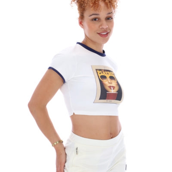 Fila x Playboy Ringer Tee UK Size XS - Picture 3 of 8